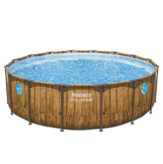 Piscina Bestway Redonda SteelPro Max con ventana 4.88MX1.22M